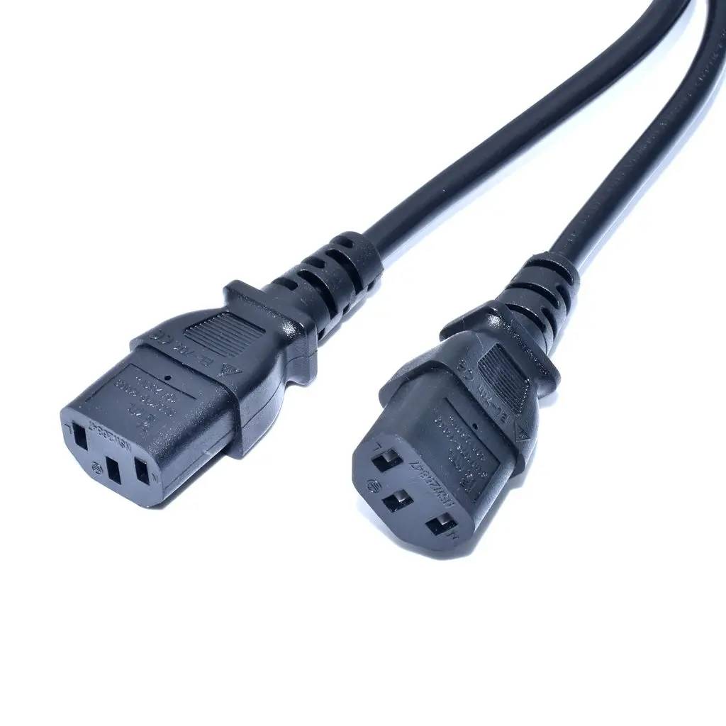 IEC C14 Male Plug To 2x IEC C13 Female Socket Y Split Power Extension Cable 0.6M/1M/2M