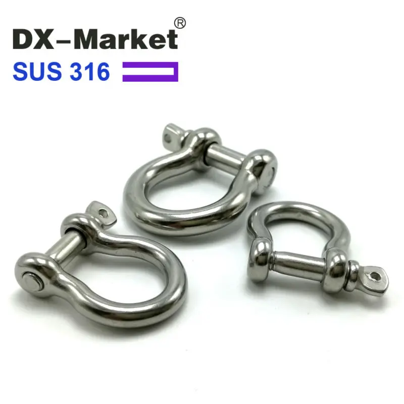 

m16 ,2pcs , 316 stainless steel bow shackle , high quality antirust shackle , sus316 m16 bow shackle