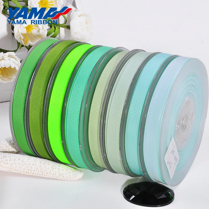 Wstążka YAMA-Grosgrain do sukienki DIY, seria zielona, 50mm, 57mm, 63mm, 75mm, 100mm, hurt, wstążki domowe