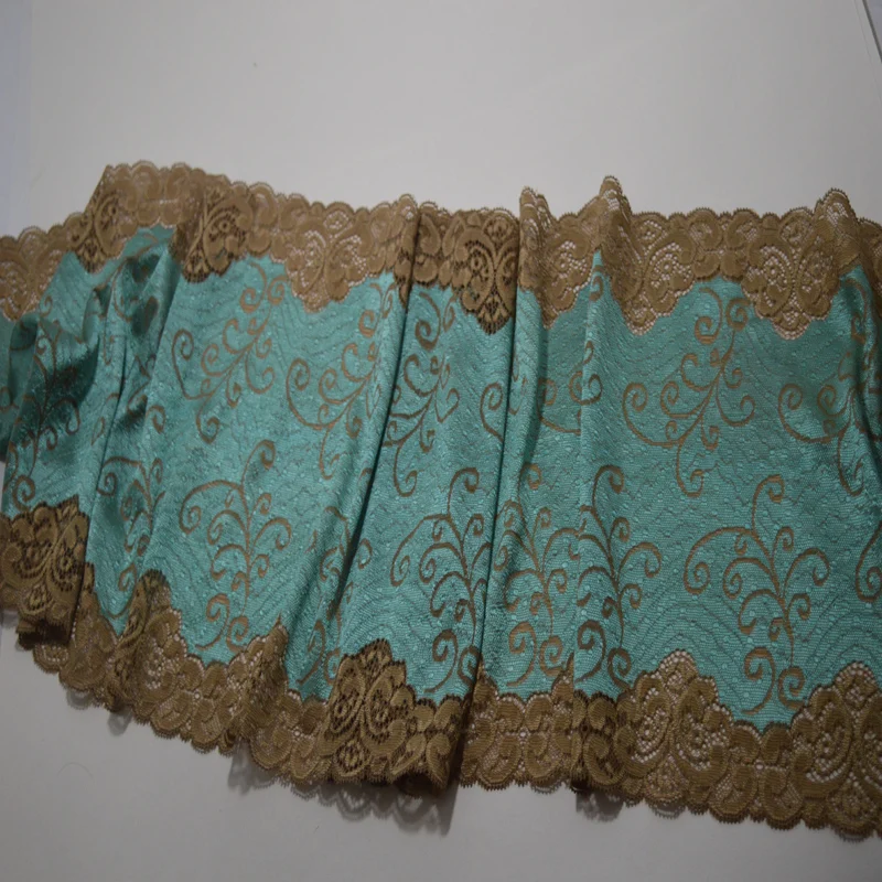 4Meters/lot 24cm wide green stretch lace fabric women's underwear turban bra skirt trimming lace accessories SC753