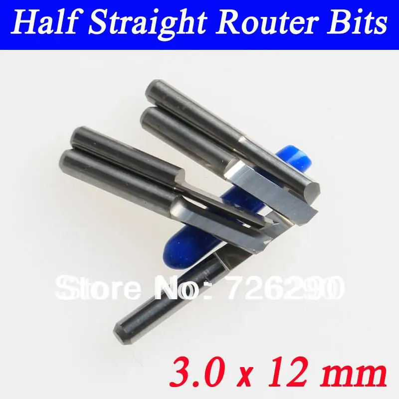 5pcs 3.175*3.0*12mm carbide half straight router bits for cutting and carving cnc tools  HUHAO