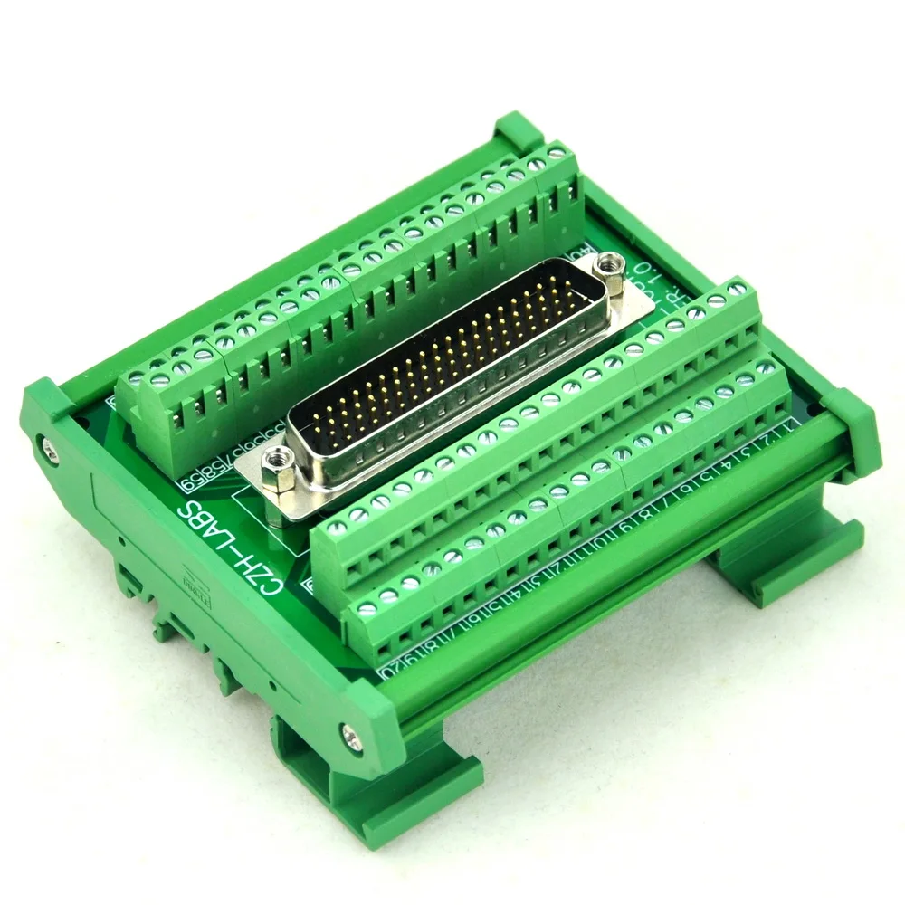 DIN Rail Mount D-SUB DB78HD Male Interface Module, Breakout Board, DSUB DB78.