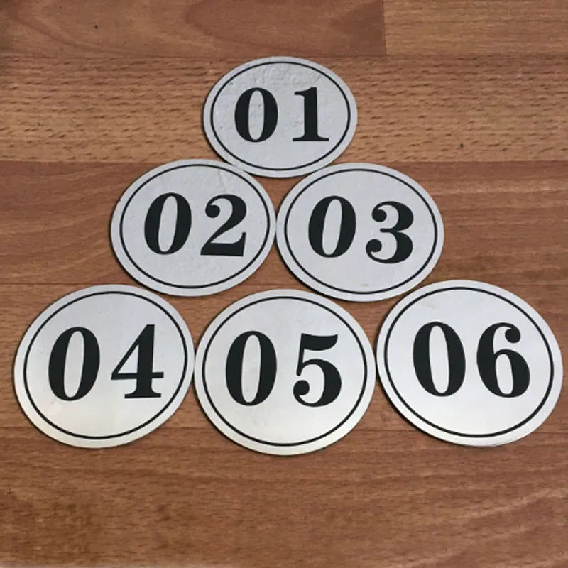 8*8cm Stainless Steel Store Hotel Adhesive Door Table Sign Plate Storage Cabinet Shelf Number Sign Sticker ZA6228