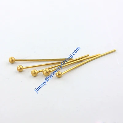 Jewelry Making findings Raw brass Ball Pins Scarf Pins jewellry findings 0.5*15mm with 1.5mm ball shipping free