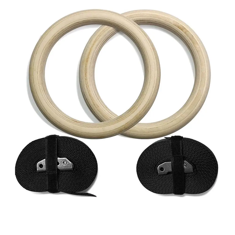 1 paar Neue Holz 28mm Übung Fitness Gymnastic Ringe Gym Übung Pull Ups Muscle Ups