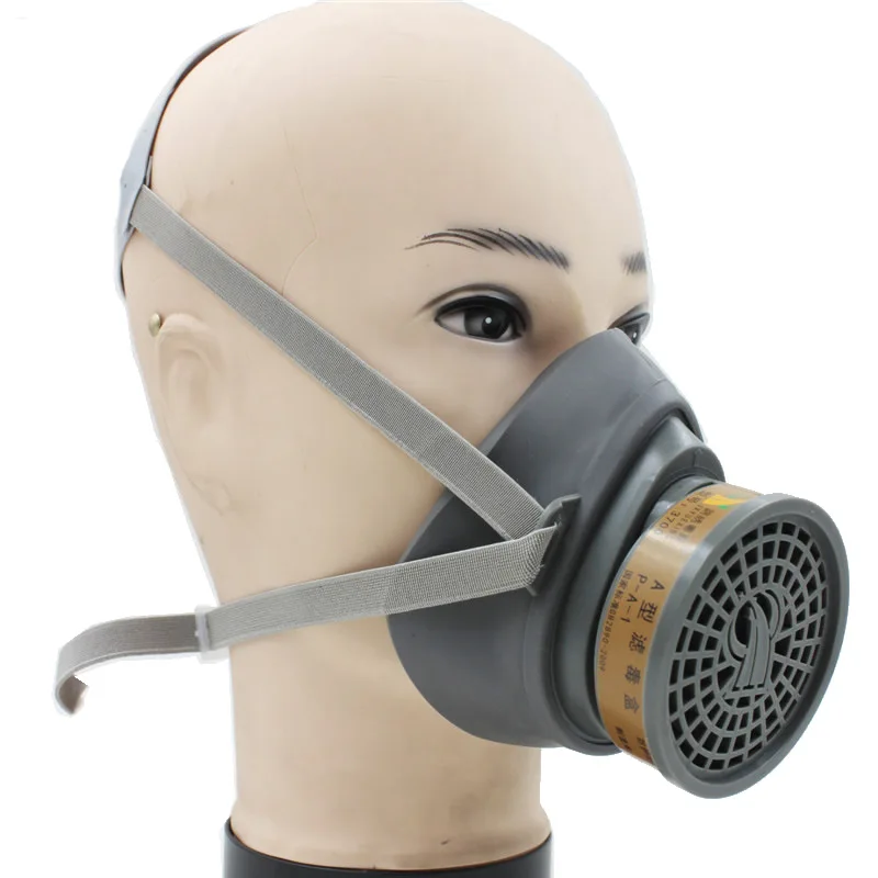 New Gas Dust Mask Chemical Gas Respirator Face Mask Carbon Filtering Cartridge For Spraying Painting Industrial Work Safety