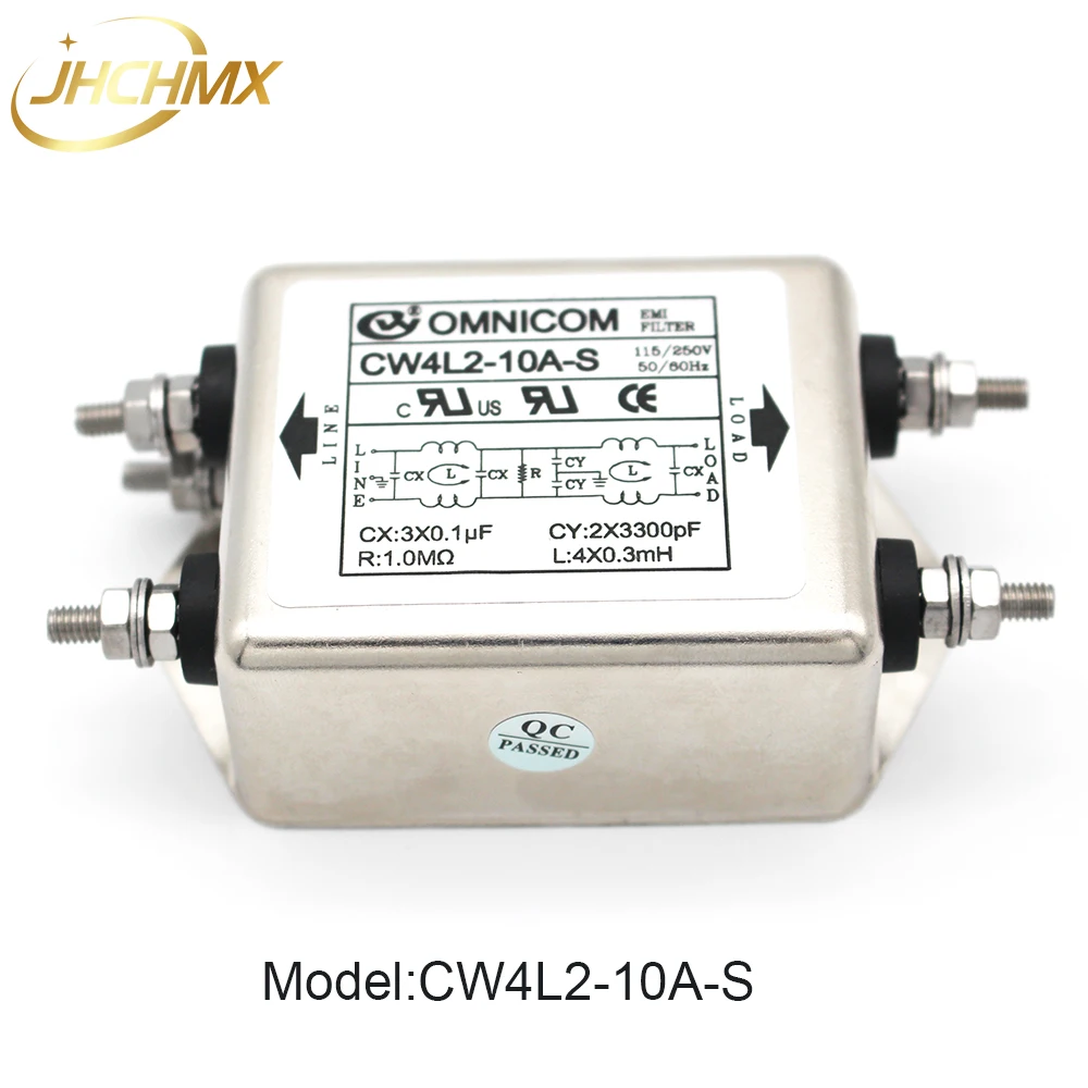 JHCHMX-filtro EMI monofásico de alta calidad, doble sección, CW4L2-10A20A/30A-S, 220V, 50/60HZ, para máquinas de corte láser Co2