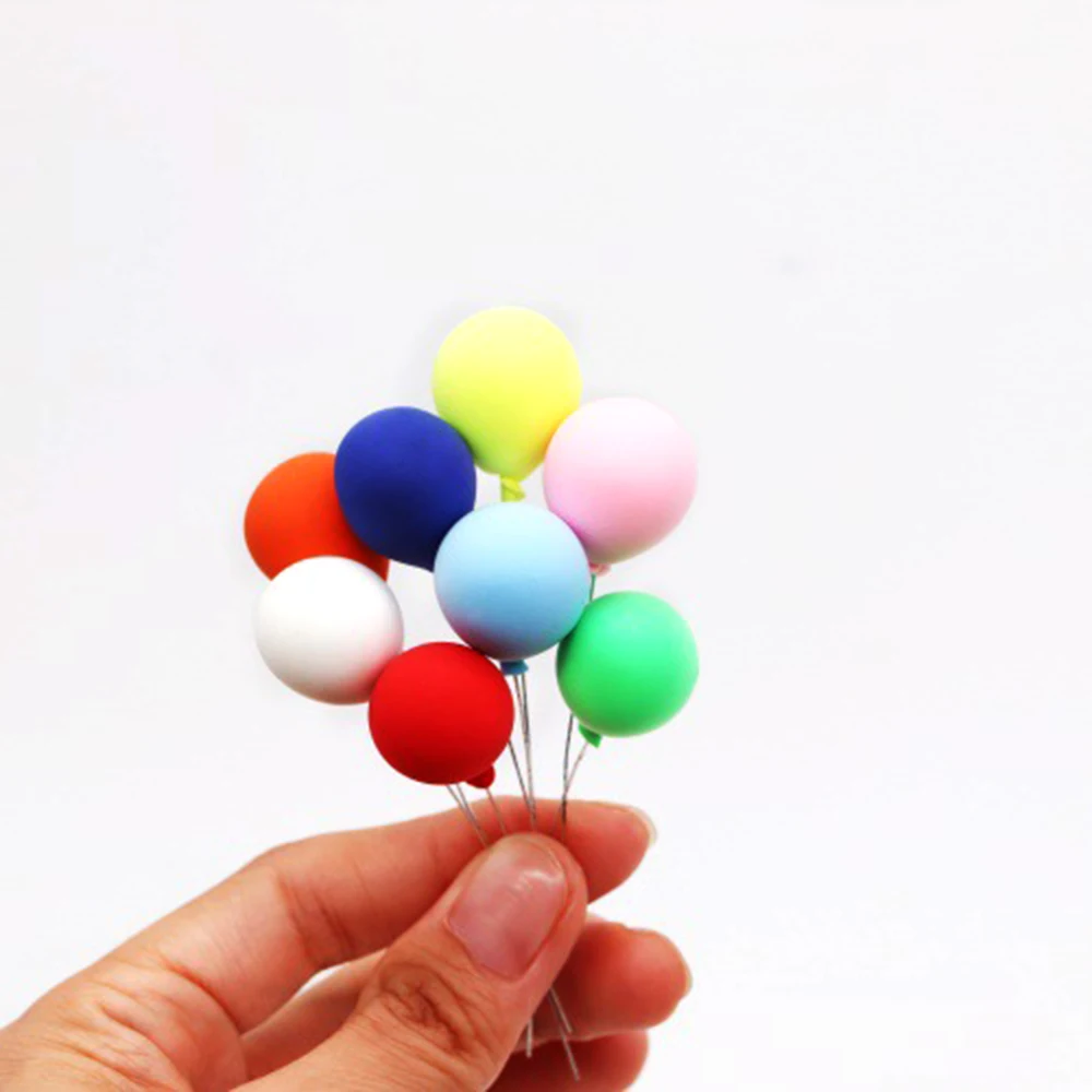 8Pcs 1/12 Dollhouse Miniature Accessories Mini Clay Balloon Simulation Garden Model Toy for Doll House Decoration