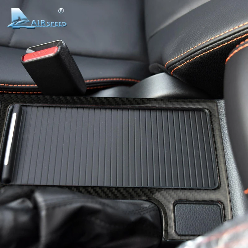 Real Soft Carbon Fiber for Subaru XV 2013 2014 2015 2016 Central Control Water Cup Holder Cover Frame Accessories Interior Trim