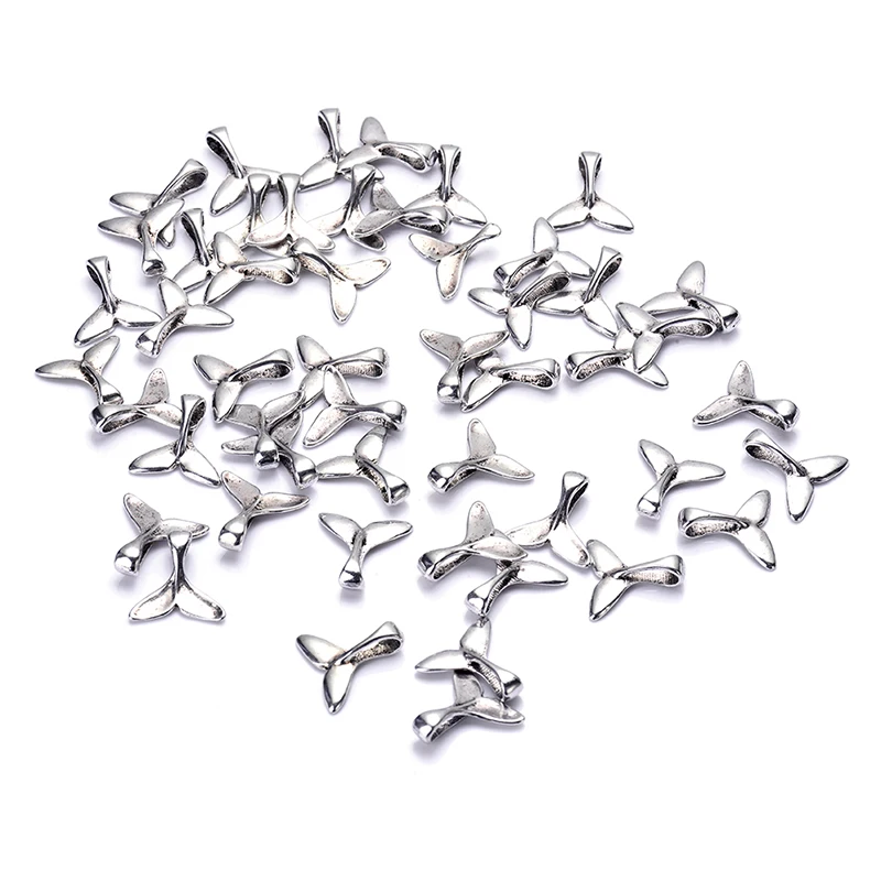 50pcs/lot antique silver plated zinc alloy Mermaid Fishtail little charm pendants DIY Jewelry making for bracelet necklace