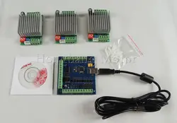 Mach3 USB 3 Axis Kit, 3pcs TB6600 1 Axis Stepper Motor Driver + 4 Axis USB CNC Stepper Motor Controller card 100KHz