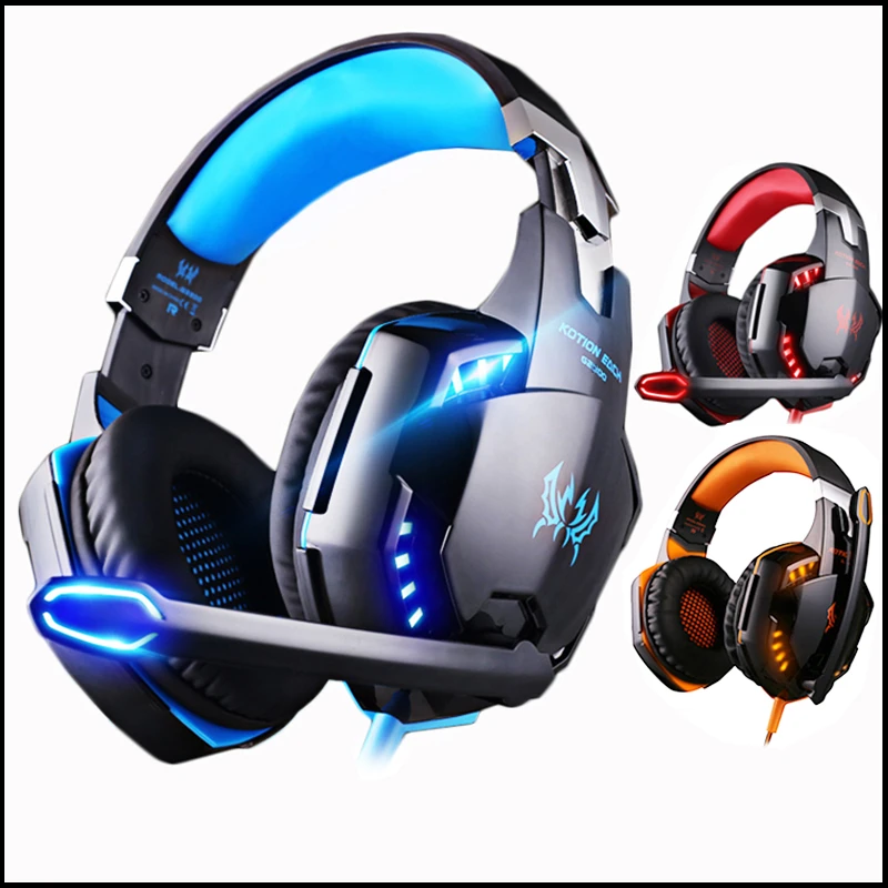 

Kotion EACH Stereo Gaming Headphones Best casque Deep Bass Game Earphone Headset with Mic LED Light for PC Computer Gamer PS4