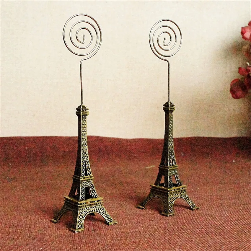 1PC Retro Metal Eiffel Towe Memo Holder Clip Message Note Card Holder Clip For Office Supplies Photo/Postcard Holder Home Decor