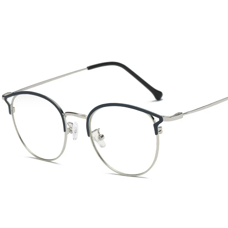 New Flat Lens Cat Eye Glasses Wholesale Frame Fashionable Blue-proof Glass 9029 Open-ball Glass Frame In Euro-America Style