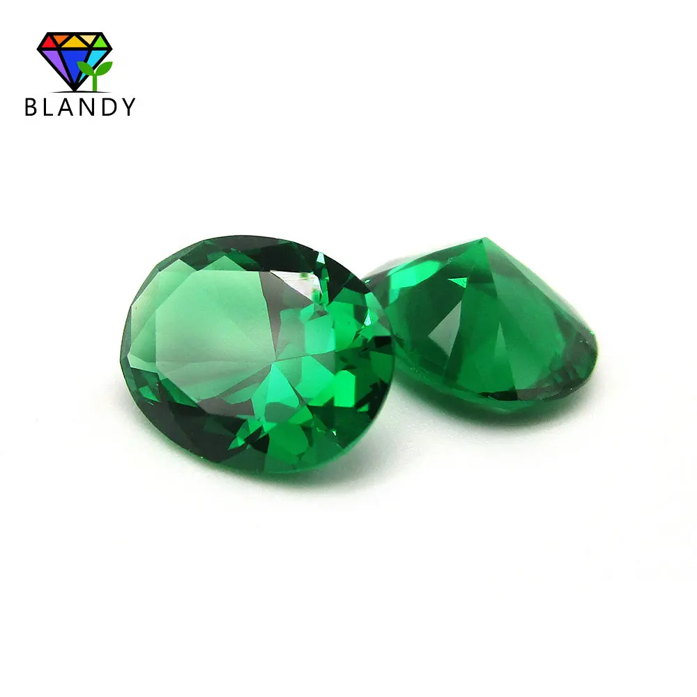 Free Shipping 2x3~8x10mm Oval Cut Nano Green Stone 5A Grade Wax Setting Green Nano Synthetic Gems For Jewelry