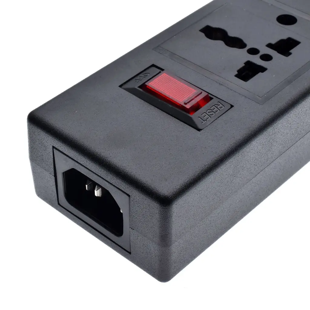 4 Ways PDU Power Strip Universal Power Strip with overload protector 4 Port Socket Outlet extend with Circuit Breaker Switche