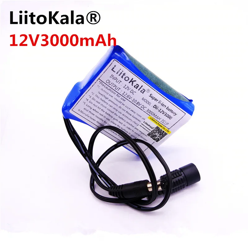 Liitokala 12v 3000 mAh akumulator litowo-jonowy C Mara CCTV nie zawiera ładowarki 1A