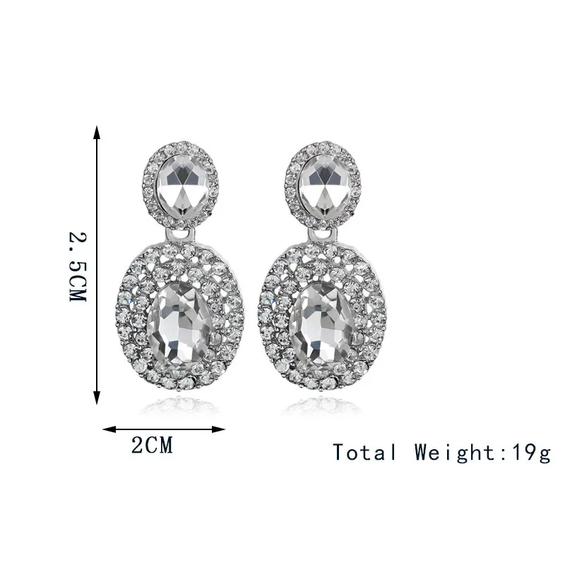 TREAZY Brincos Crystal Drop Earrings for Women Statement Fashion Costume Jewelry Women Black Geometry Vintage Earrings Pendiente