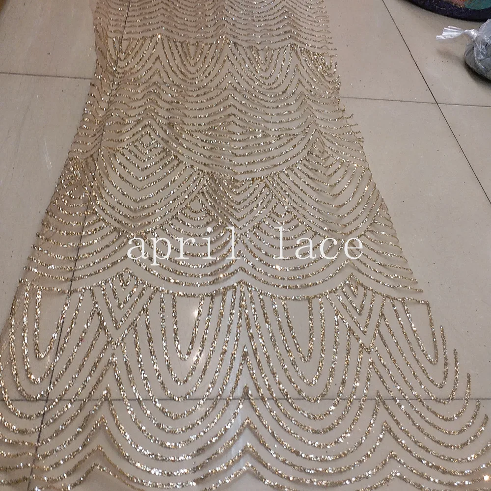 

5yards AA159 shining champagne gold glued print glitter sparkle net tulle mesh lace for fashion designer/ wedding/party