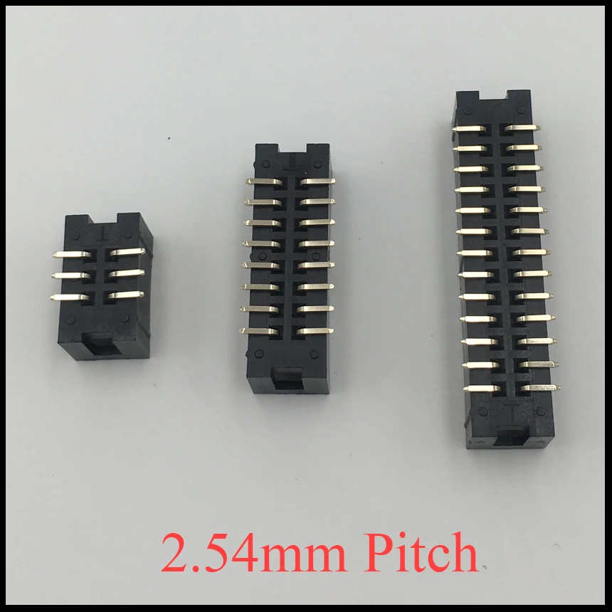 DC3 6P 8P 10P 12P 14P 16P 6 8 10 12 14 16 Pin 2.54mm Pitch Double Row Space SMD SMT JTAG ISP Header Connector Simple Horn Socket