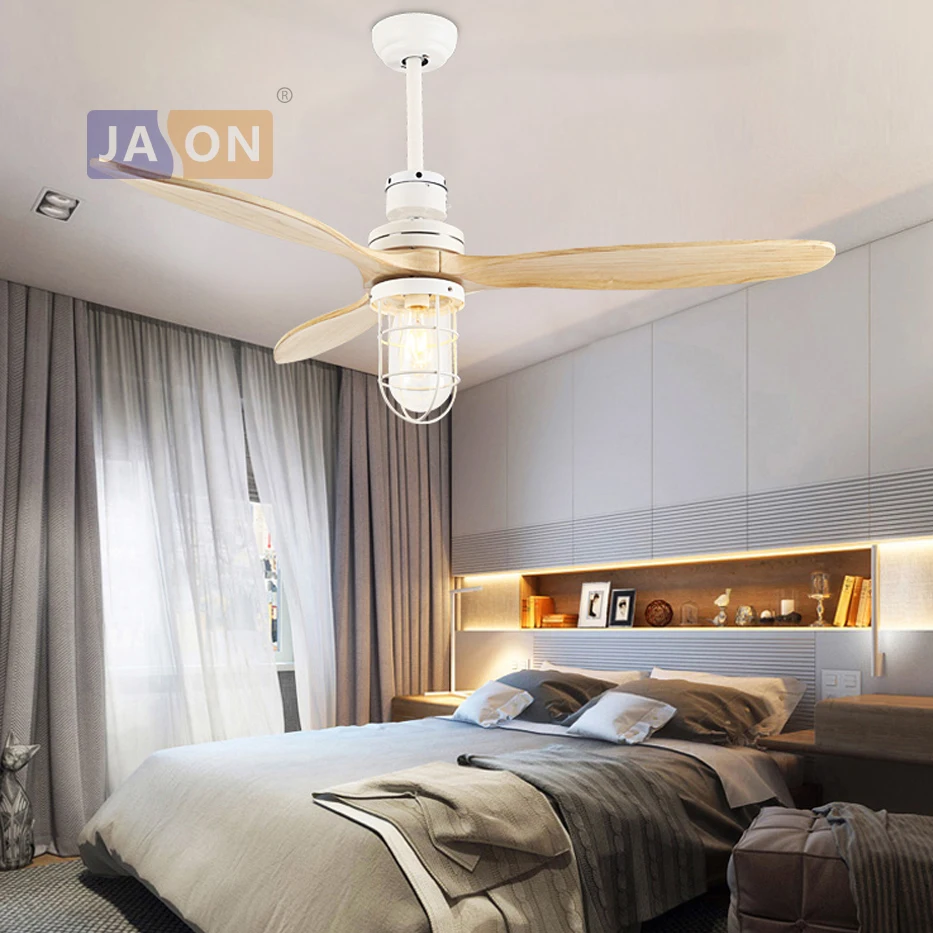 E27 Edison Loft Industrial Iron Glass Wood Ceiling Fan.LED Lamp.LED Light.Ceiling Lights.LED Ceiling Light.For Foyer Bedroom