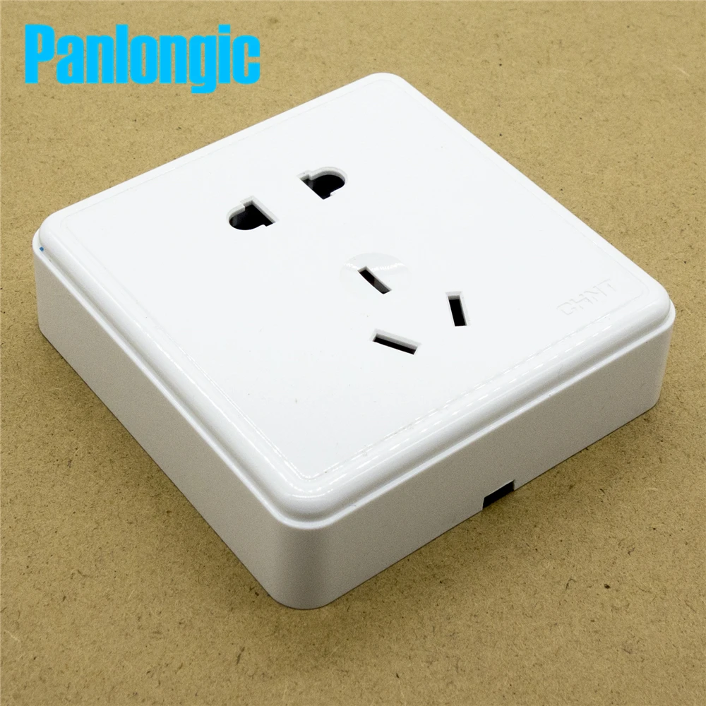 

Surface Mounted Pure White 86 Type Wall Socket Panel 5-Pins Outlet Electric 10A Electrical Plugs Sockets 2 Holes And 3 Holes