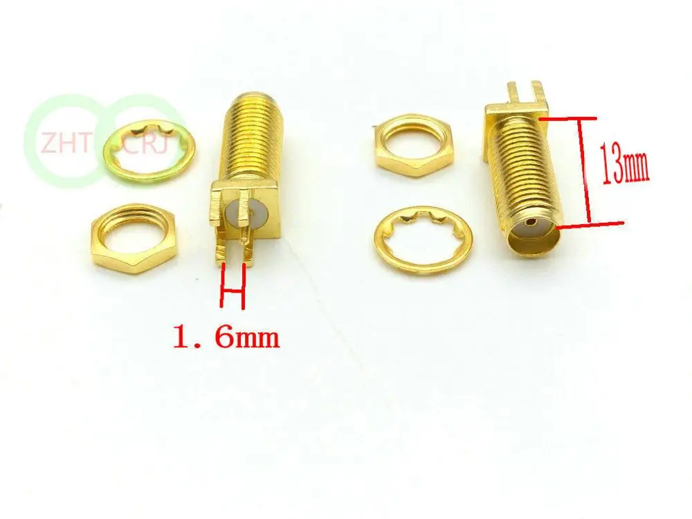 sma femea porca anteparo de solda plataforma pcb clipe borda montagem rf conector 13 mm 100 pecas 01