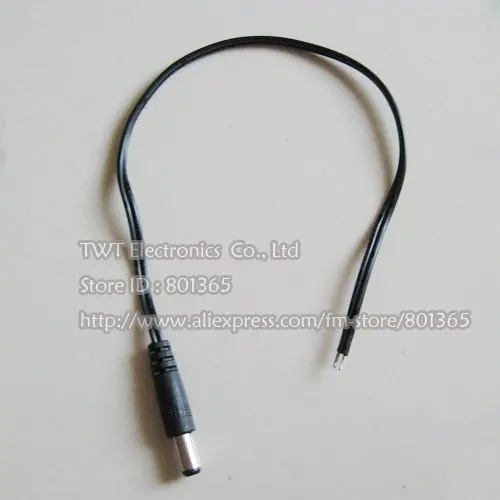 Free shipping 200Qty DC male Lead , cctv cable pigtail for CCTV camera power CCTV security camera DC Power Pigtail Male cable