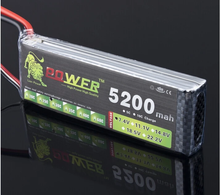 

1pcs Lion Power 7.4V 5200mAh 30C - 40C 2S Battery LiPoli 7.4V 5200mAh 30C 2S1P Akku Batterie