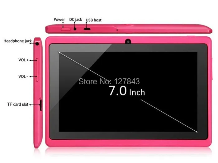 DHL Free shipping 50pcs/lot q88 A33 quad core dual camera bluetooth android 4.4.2 512M/4GB Capacitive tablet pc 9 colors