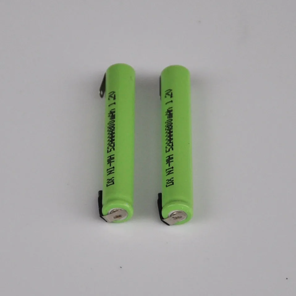 UNITEK 4PCS 1.2V AAAA rechargeable battery 800mah 4A ni-mh nimh cell with soldering tabs for LED Laser pointer pen flashlight