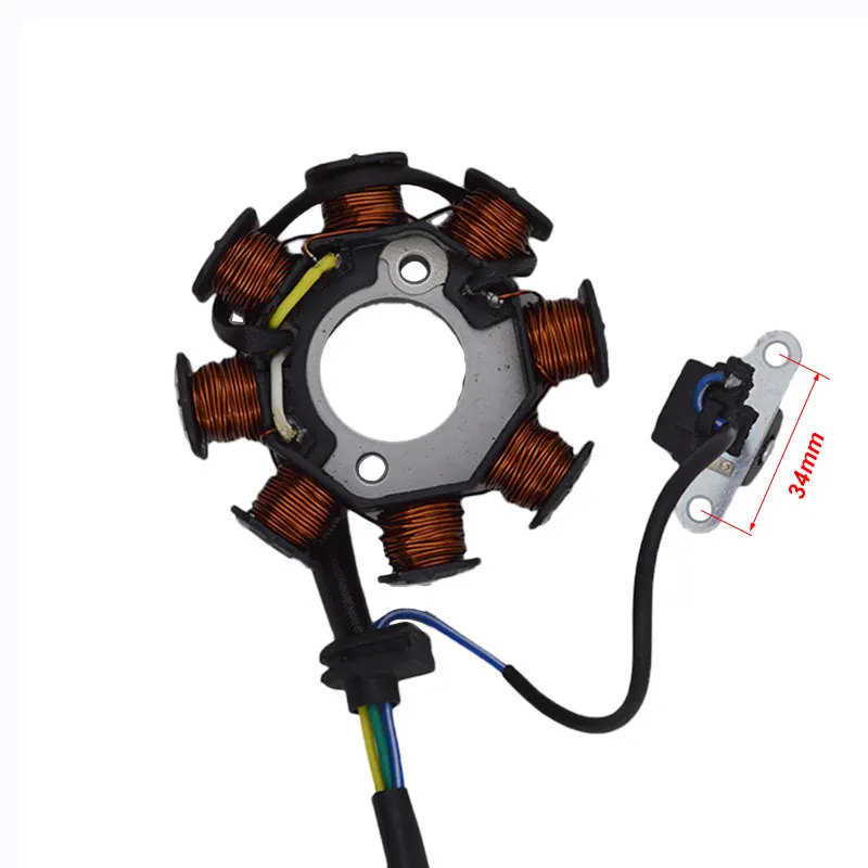 Motorcycle 4 Wire 8 Poles Full-wave DC For Honda 100cc WH100  GCC100 SCR100 GY6 139QMB 139QMA Magneto Stator Coil Generator