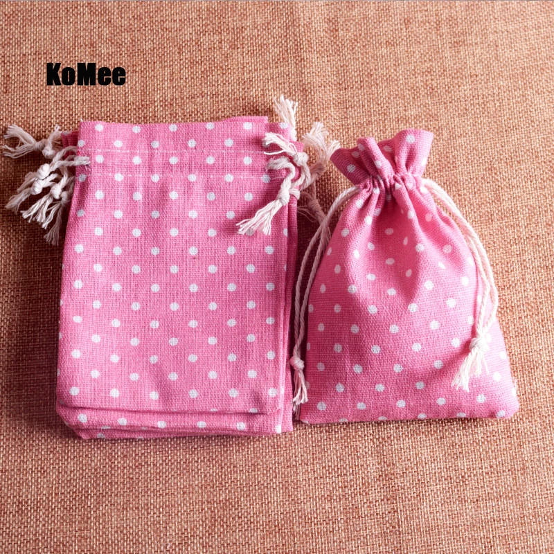 100pcs/lot Pink Cotton Gift Bags 10x14cm(3.9