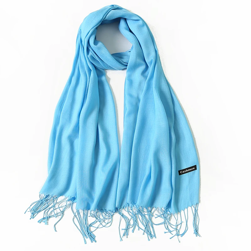 2018 New Luxury Brand Women Cashmere Solid Scarf Ladies Summer/Autumn Wool Pashmina Shawls and Wraps Female Foulard Hijab Stoles