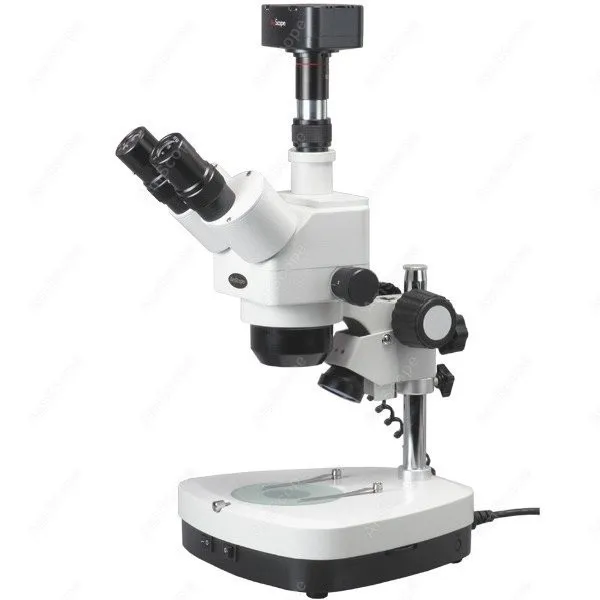 Student Stereo Microscope--AmScope Supplies 10x-40x Student Stereo Zoom Microscope + 5MP Camera