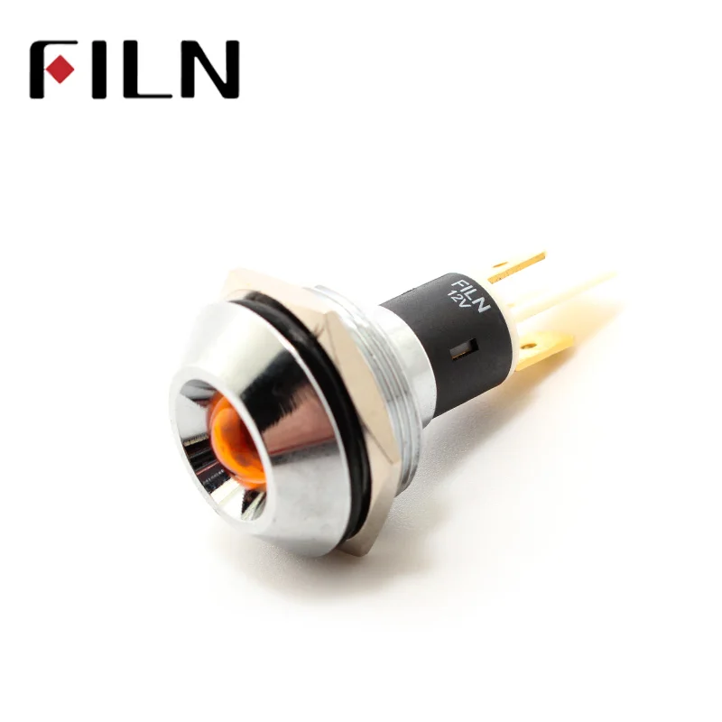 FILN FL1M-19CJ-1 6v 12V 24V 220v red blue green led light Metal Indicator 19mm pilot Signal light lamp