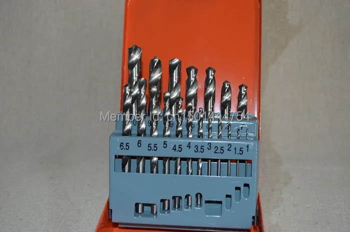 19pcs/set 1-10mm New HSS Twist drill bit wood drill bits hss drill bit with steel box Fast shipping