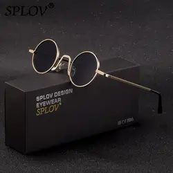 SPLOV-Gafas De Sol estilo Vintage Rap para hombre y mujer, lentes De Sol estilo Punk, Hip-Hop, pequeñas, redondas, montura De Metal, Retro, con funda