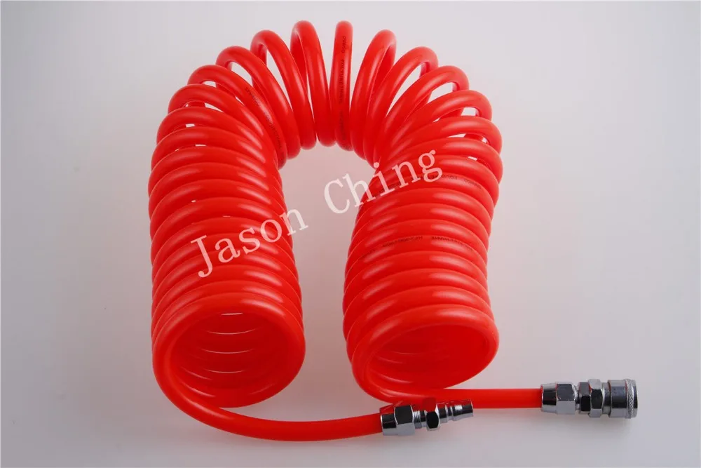 Manguera de tubo de aire de retroceso, 10mm(OD) x 6,5mm(ID) PU, 6/9/12/15M con conector rápido rojo