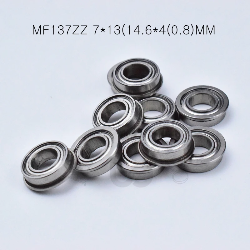 

MF137ZZ 7*13(14.6*4(0.8)MM 10pieces ABEC-5 Flange bearing metal sealed free shipping ABEC-5 chrome steel miniature bearings