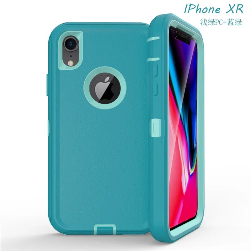 For iPhoneX XR XSMAX 6 7 8 Plus Rotatable Back Clip Screen Protector Belt Clip 360 Degree Shockproof PC Phone Case For iPhone6S