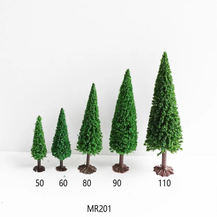 50PCS/LOT Ho Model Train Layout 80mm Iron Wire Model Tower Pine Tree Miniature Model Scale Tree