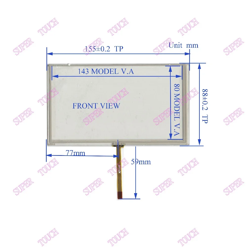 

ZhiYuSun HST-TPA6.5P compatible 6.2 inch digital player handwriting screen outer periphery dimension 155*88 General touch screen