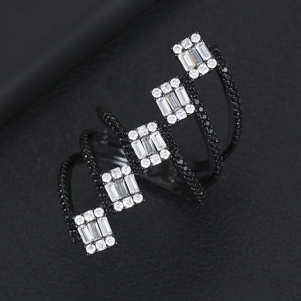 GODKI di Lusso Cubic Zirconia Anelli di Cerimonia Nuziale per Le Donne di Fidanzamento Sposa di Cerimonia Nuziale Dei Monili DELLA CZ Femmale