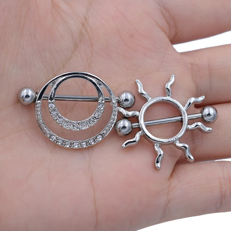 1 Pair Punk Heart nipple piercing jewelry Stainless Steel Nipple Ring Nipple Shield Piercing Jewelry Sexy Body Jewelry For Women