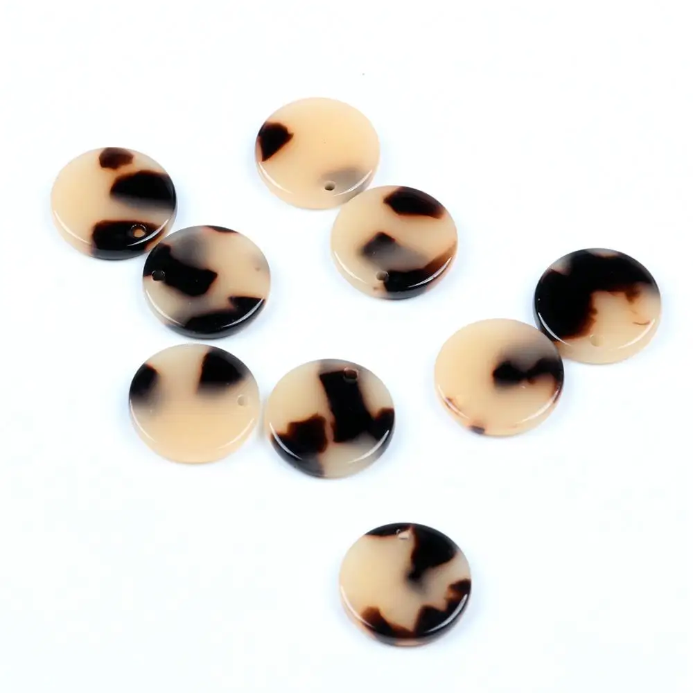 Leopard Print,Tortoise Shell Earring Charm,Acetate Acrylic Bead,Coin Shaped,Boho Jewelry,Earring Parts,Ohrringe finding-ACE211B