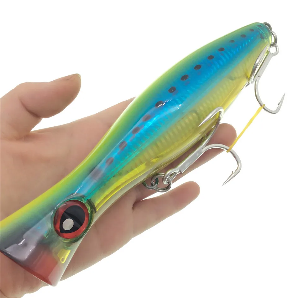 Noeby Popper-Angelköder, großer Popper-Köder mit lautem Geräusch, 200/160/120 mm, zum Angeln auf Barsch, Blaufisch, Thunfisch, mit VMC-Haken – Detail 10