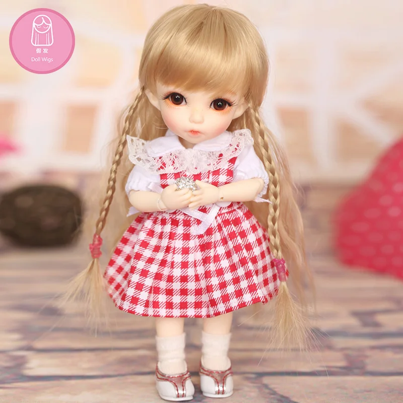 Wig For Doll BJD size 5-6 inch  high-temperature Curly wig L28 long hairstyle Beautiful doll accessories girl wig Soft hair