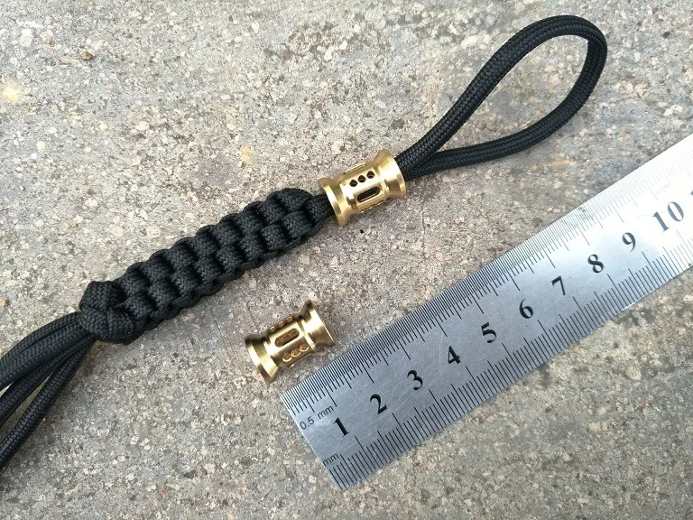 1PC Retro Brass Copper Oxide EDC Paracord Beads Umbrella Rope Cord Lanyard Pendants Knife Beads Can Be Installed Tritium Tube