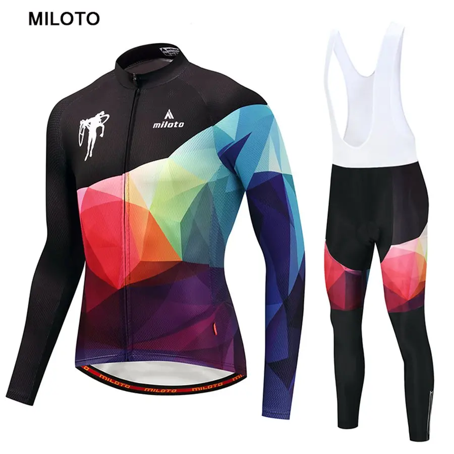 Miloto Men Long Sleeve Cycling Jersey Breathable Bike Jersey maillot ciclismo roupa ciclismo cycling clothing Cycling set